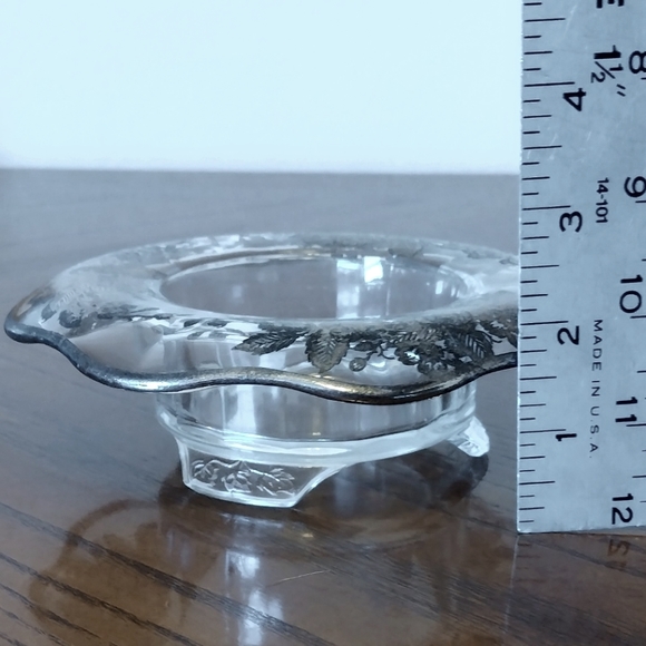 Silver Overlay Footed Candy Dish with Scalloped Edges - Picture 6 of 8